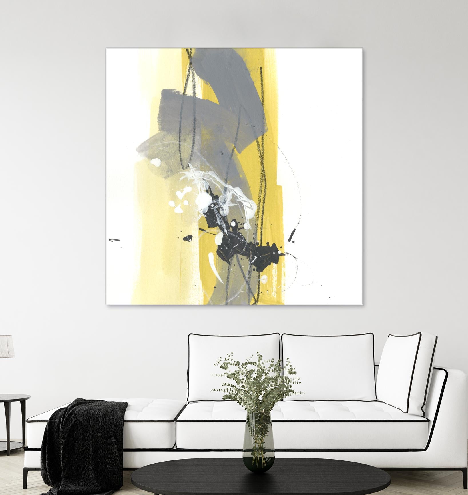 Catch Phrase I by June Erica Vess on GIANT ART - yellow abstract