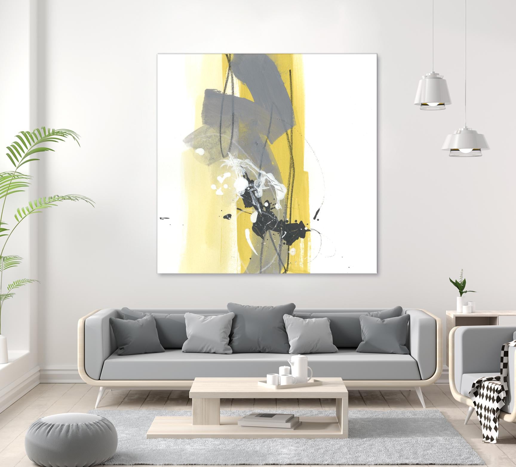 Catch Phrase I by June Erica Vess on GIANT ART - yellow abstract