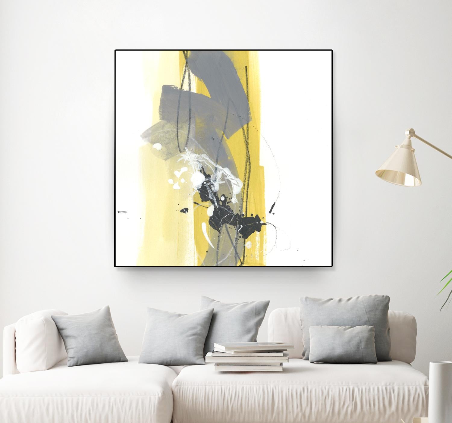 Catch Phrase I by June Erica Vess on GIANT ART - yellow abstract