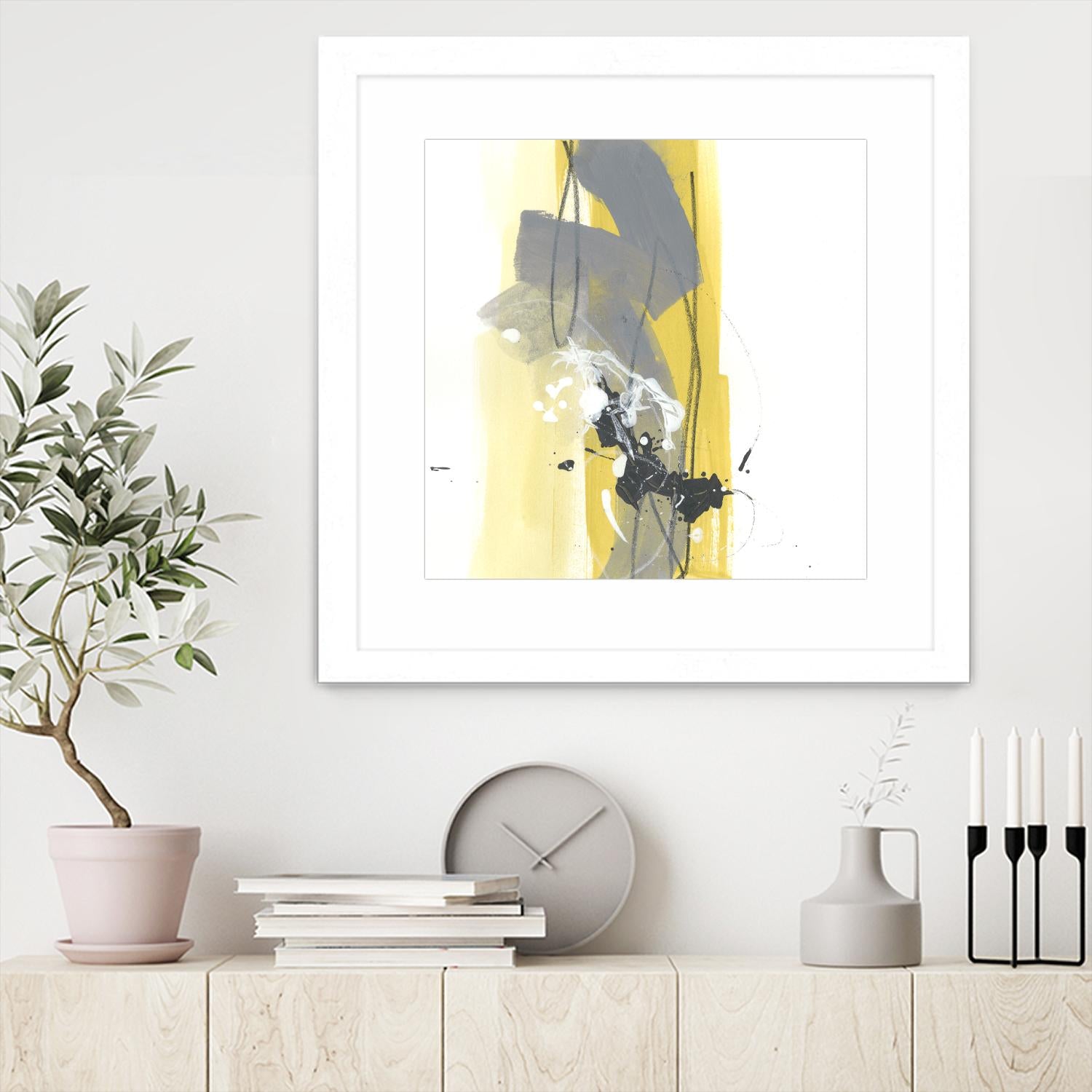 Catch Phrase I by June Erica Vess on GIANT ART - yellow abstract
