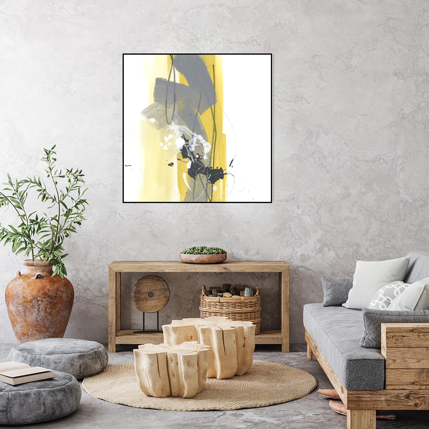 Catch Phrase I by June Erica Vess on GIANT ART - yellow abstract