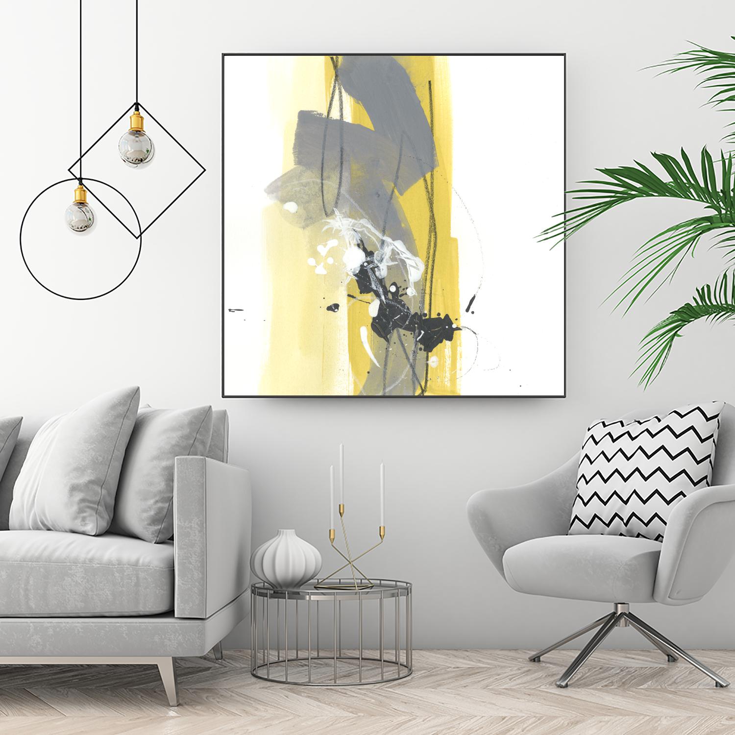 Catch Phrase I by June Erica Vess on GIANT ART - yellow abstract