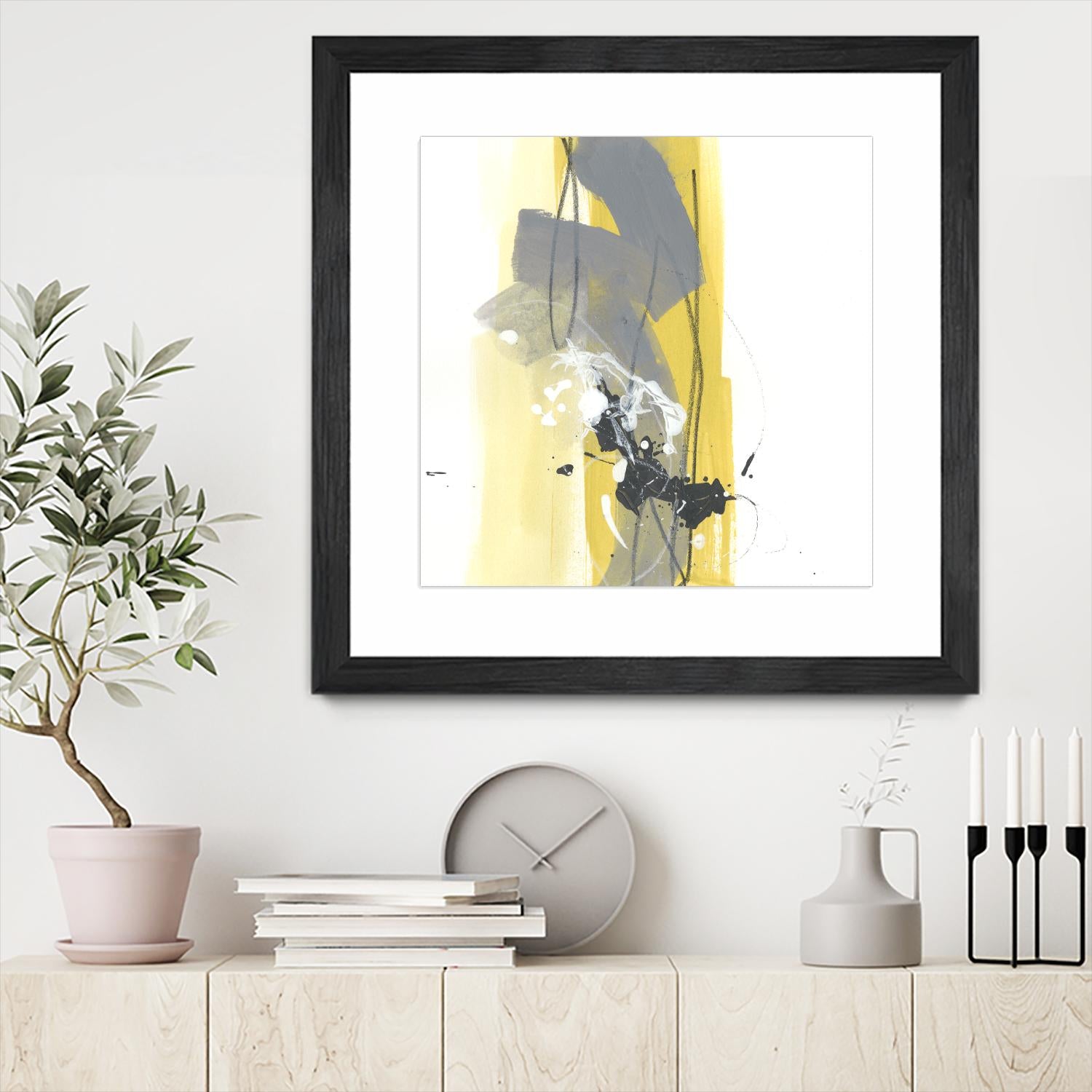 Catch Phrase I by June Erica Vess on GIANT ART - yellow abstract