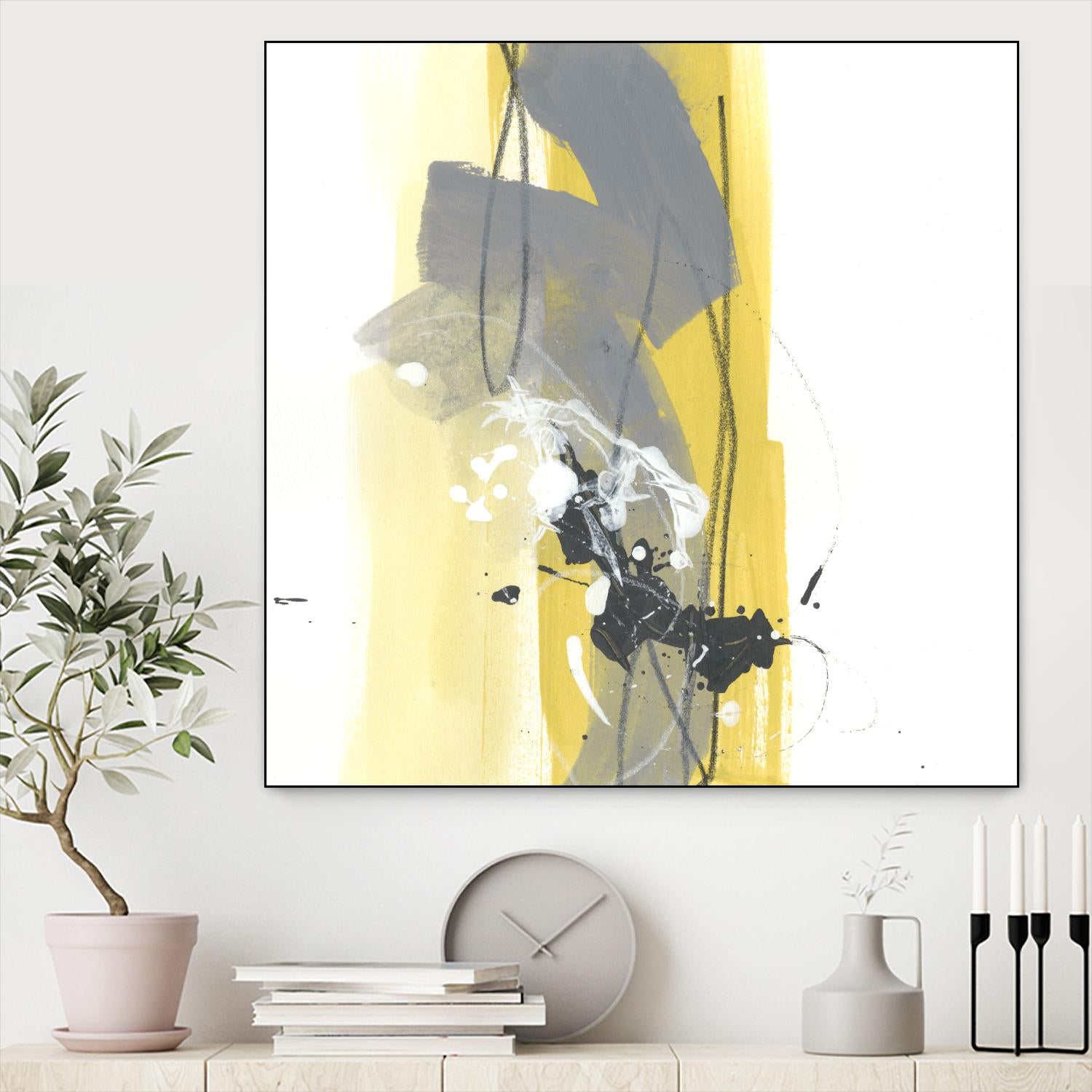 Catch Phrase I by June Erica Vess on GIANT ART - yellow abstract