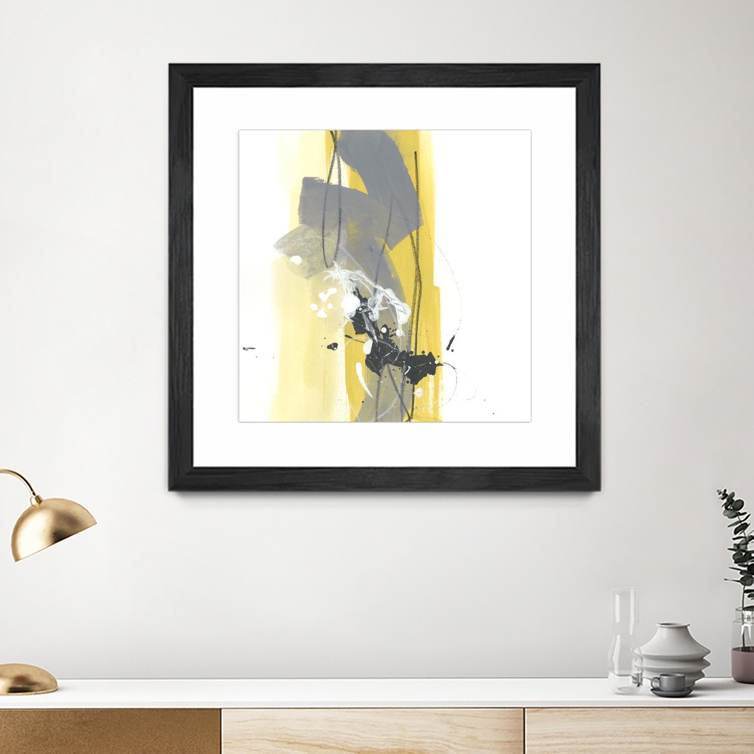 Catch Phrase I by June Erica Vess on GIANT ART - yellow abstract