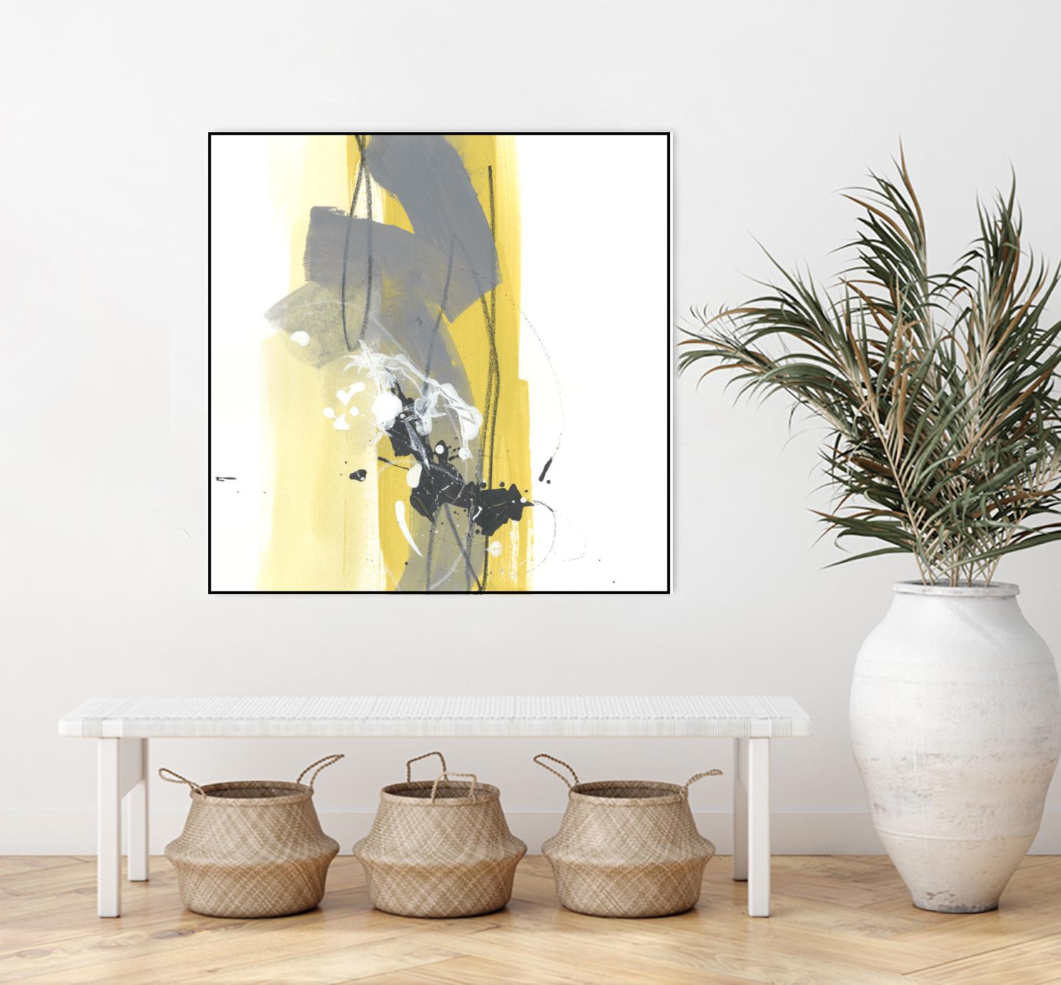Catch Phrase I by June Erica Vess on GIANT ART - yellow abstract