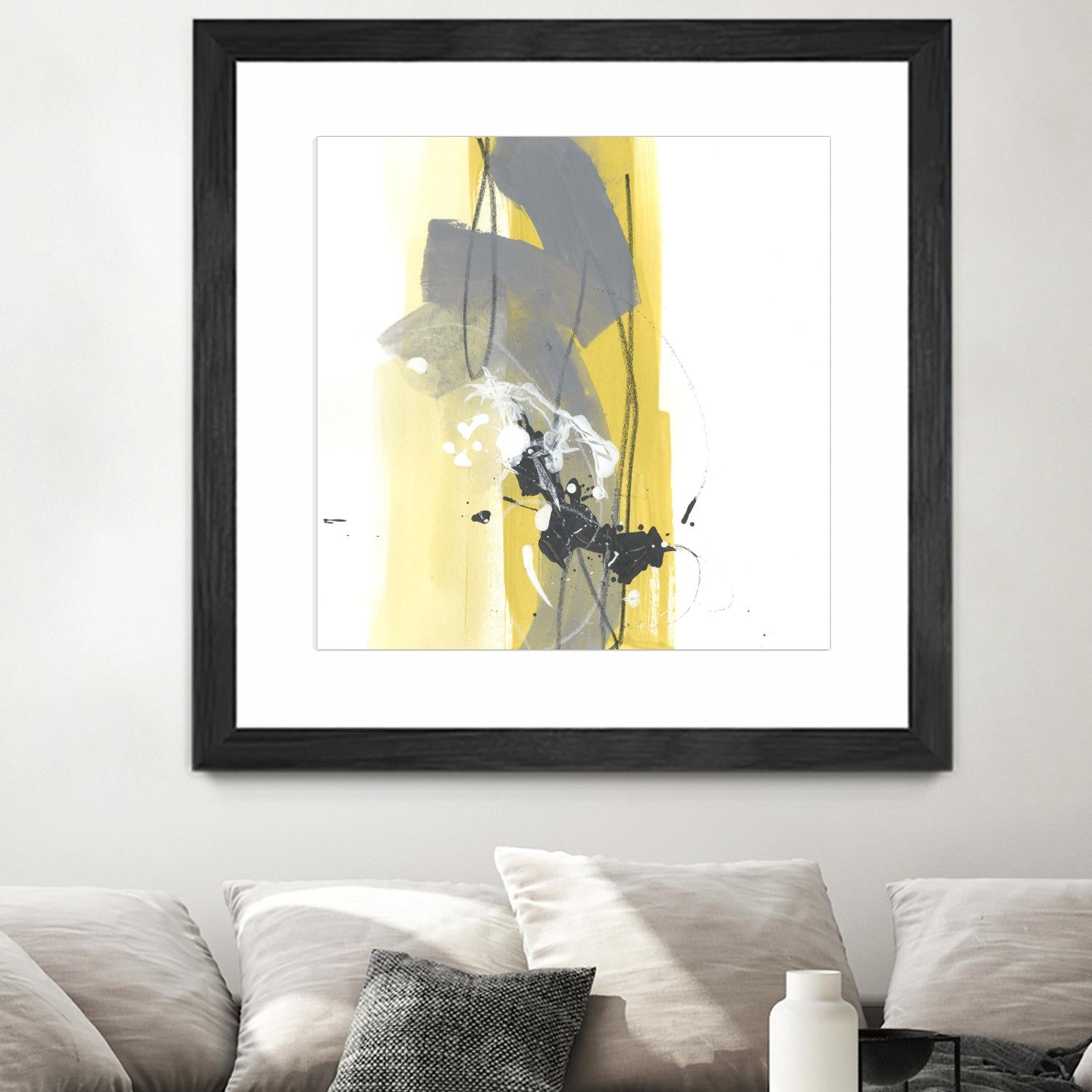 Catch Phrase I by June Erica Vess on GIANT ART - yellow abstract