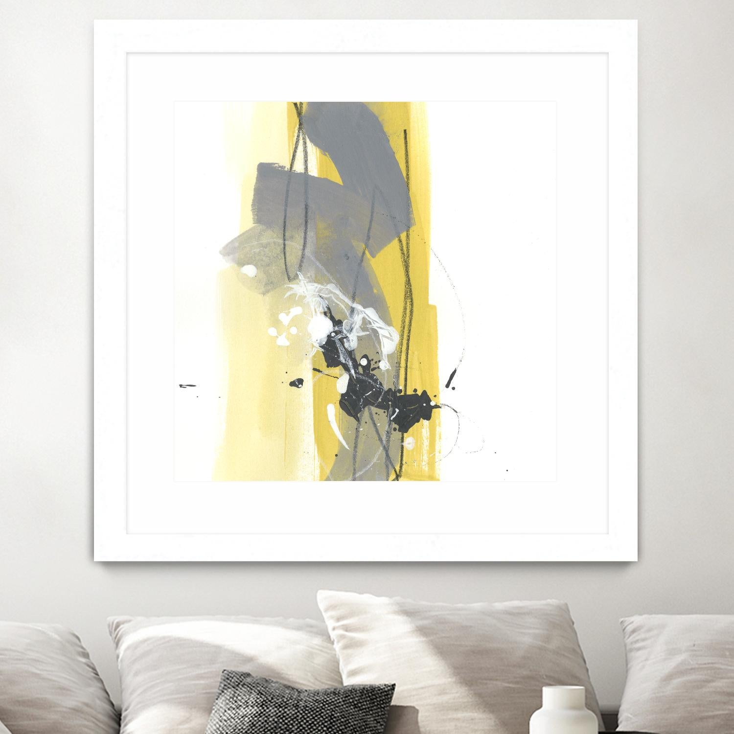 Catch Phrase I by June Erica Vess on GIANT ART - yellow abstract