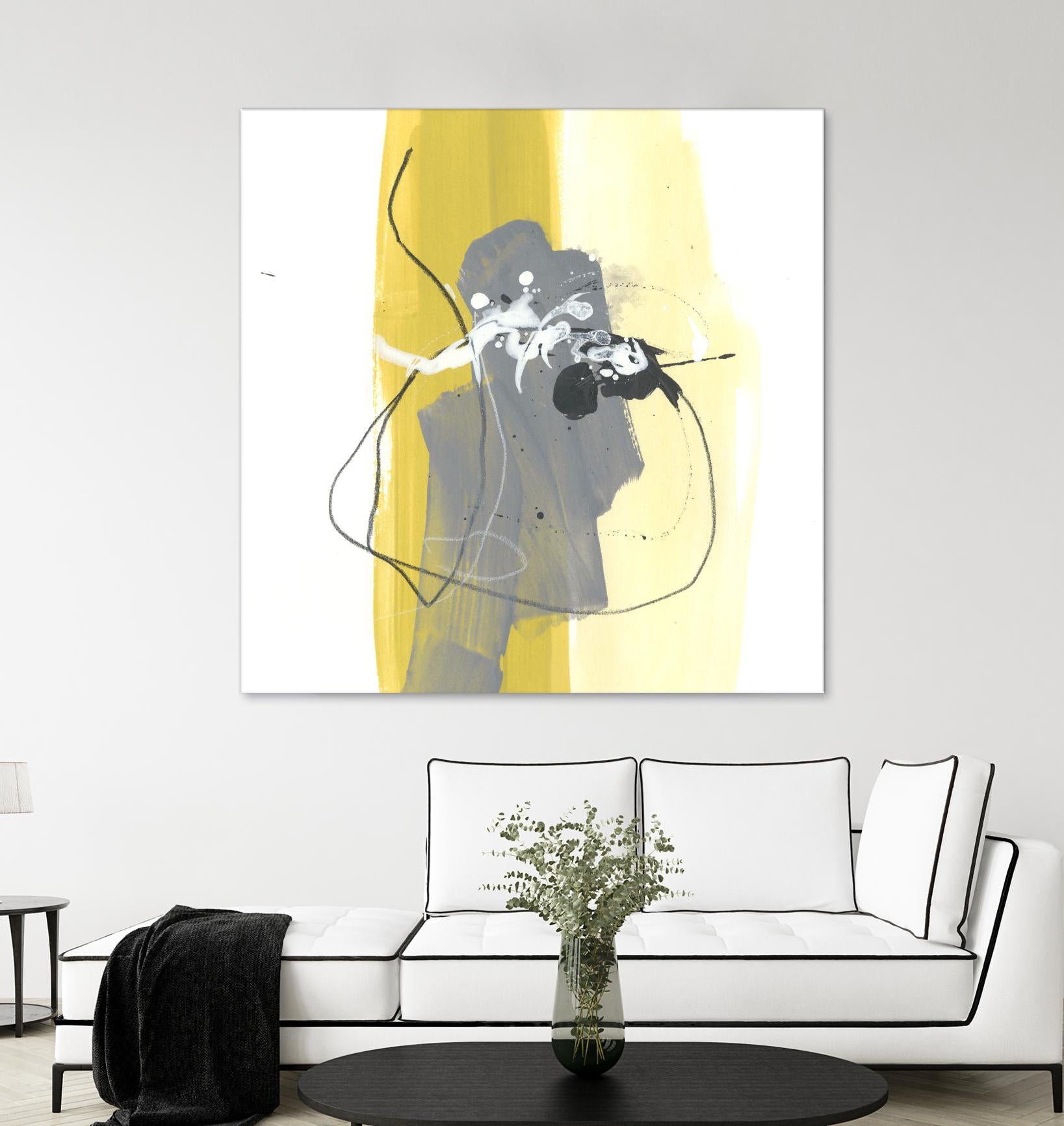 Catch Phrase III by June Erica Vess on GIANT ART - yellow abstract