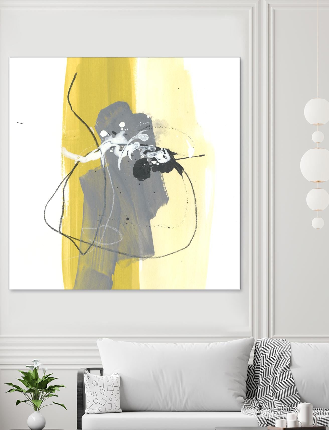 Catch Phrase III by June Erica Vess on GIANT ART - yellow abstract