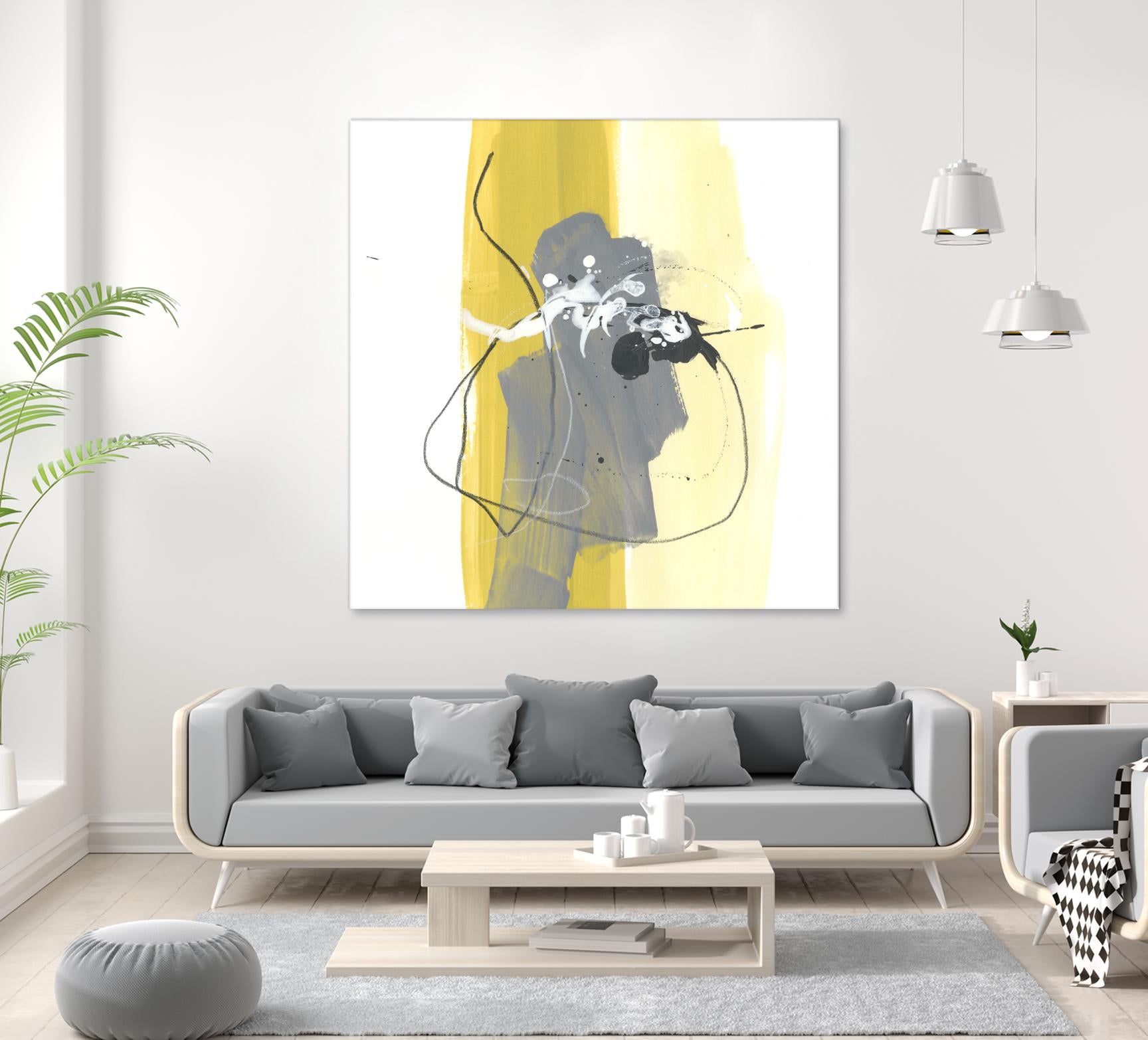 Catch Phrase III by June Erica Vess on GIANT ART - yellow abstract