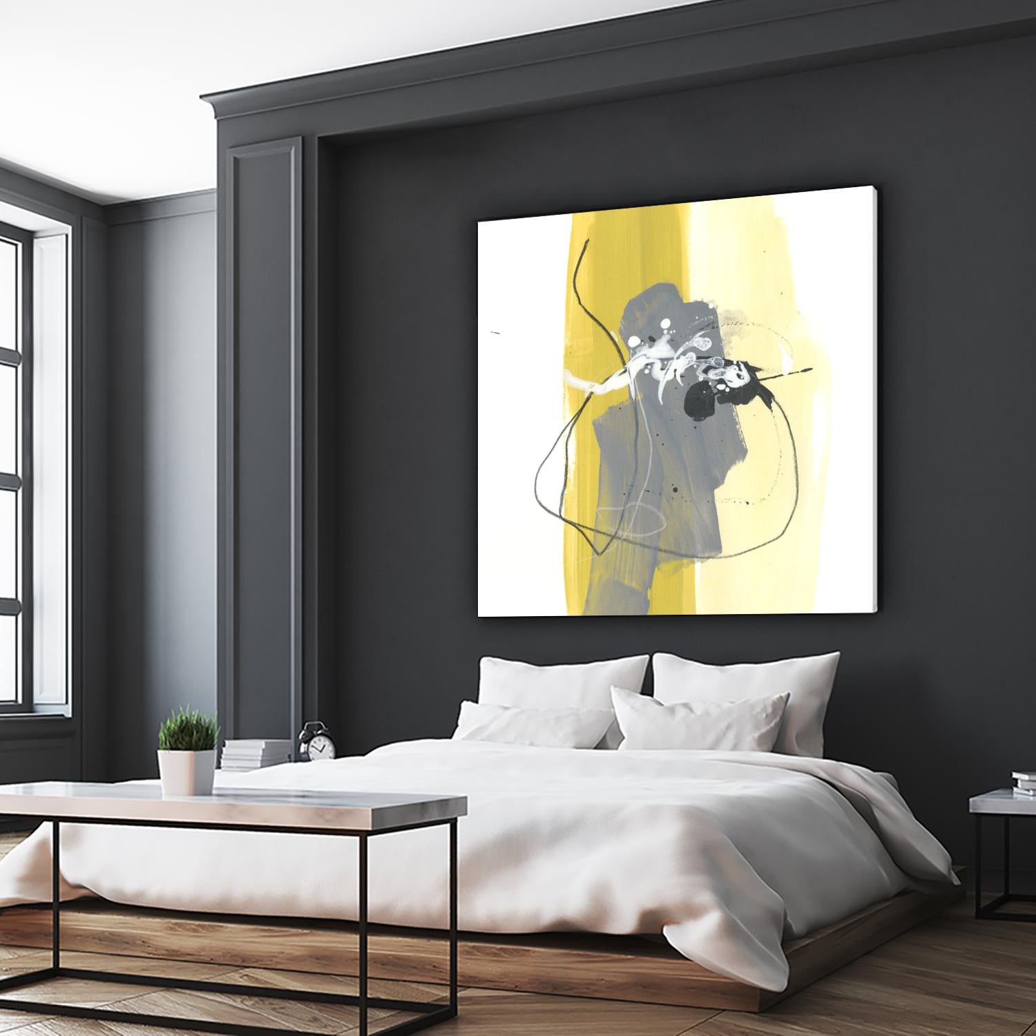 Catch Phrase III by June Erica Vess on GIANT ART - yellow abstract