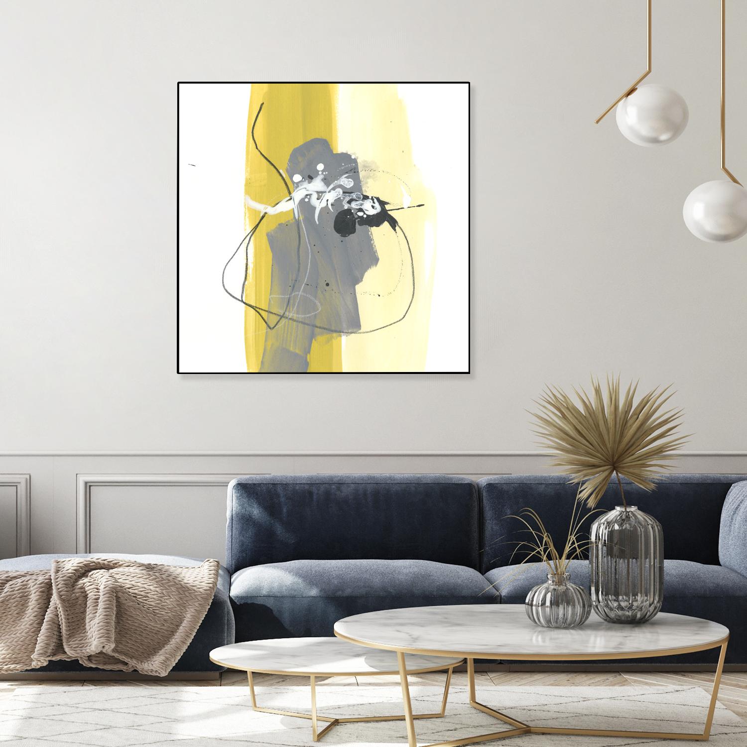 Catch Phrase III by June Erica Vess on GIANT ART - yellow abstract