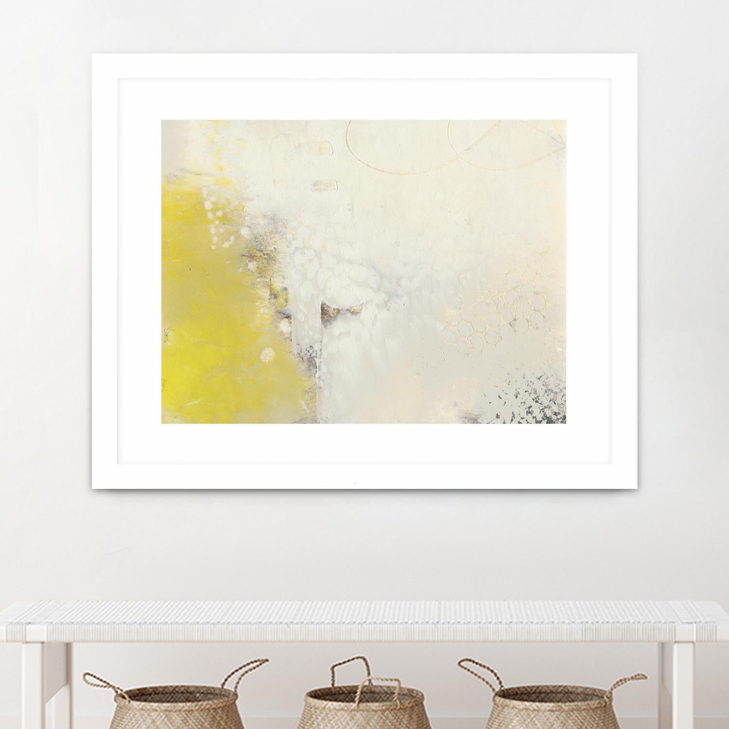 Yellow Lux I by Sue Jachimiec on GIANT ART - yellow abstract