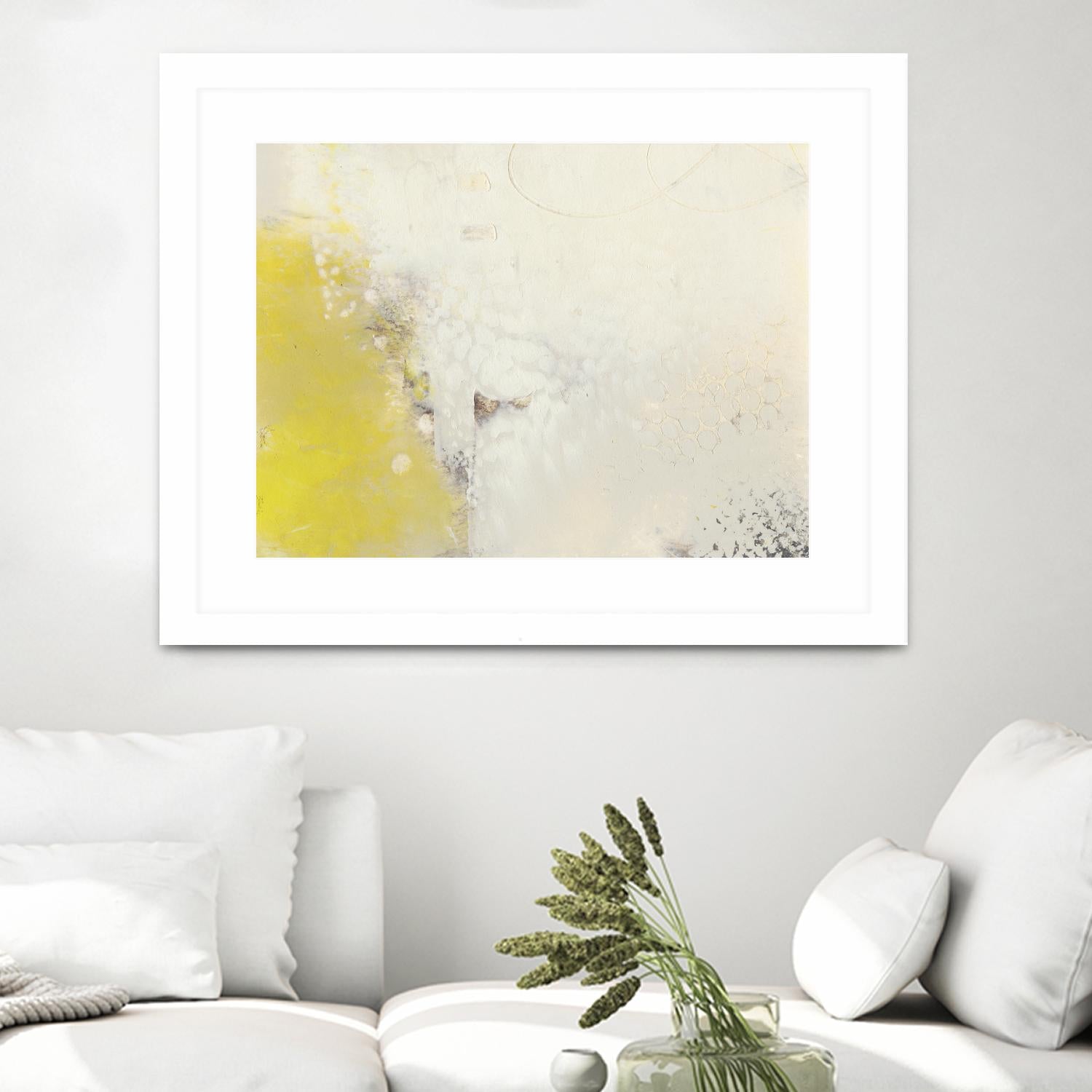 Yellow Lux I by Sue Jachimiec on GIANT ART - yellow abstract