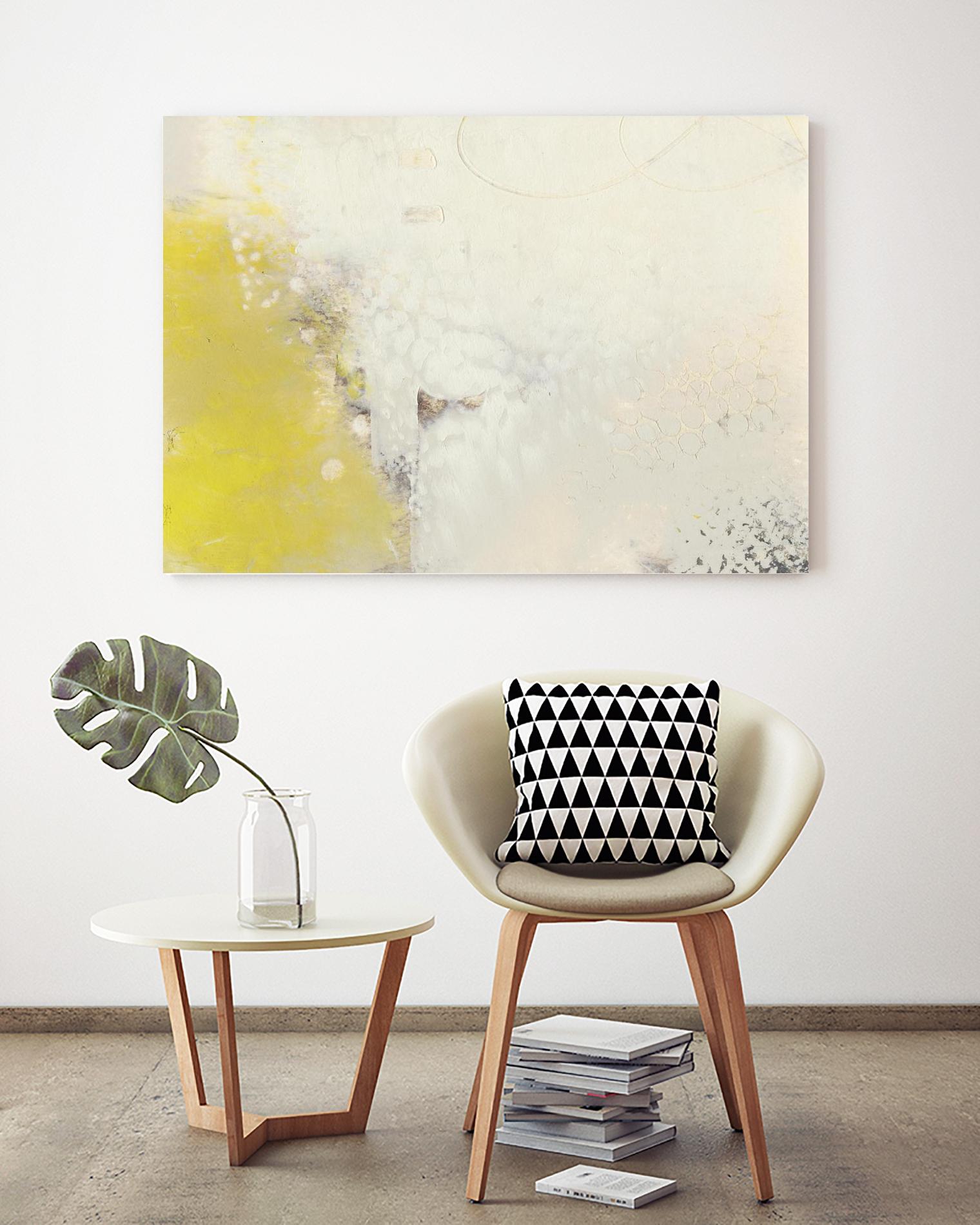 Yellow Lux I by Sue Jachimiec on GIANT ART - yellow abstract