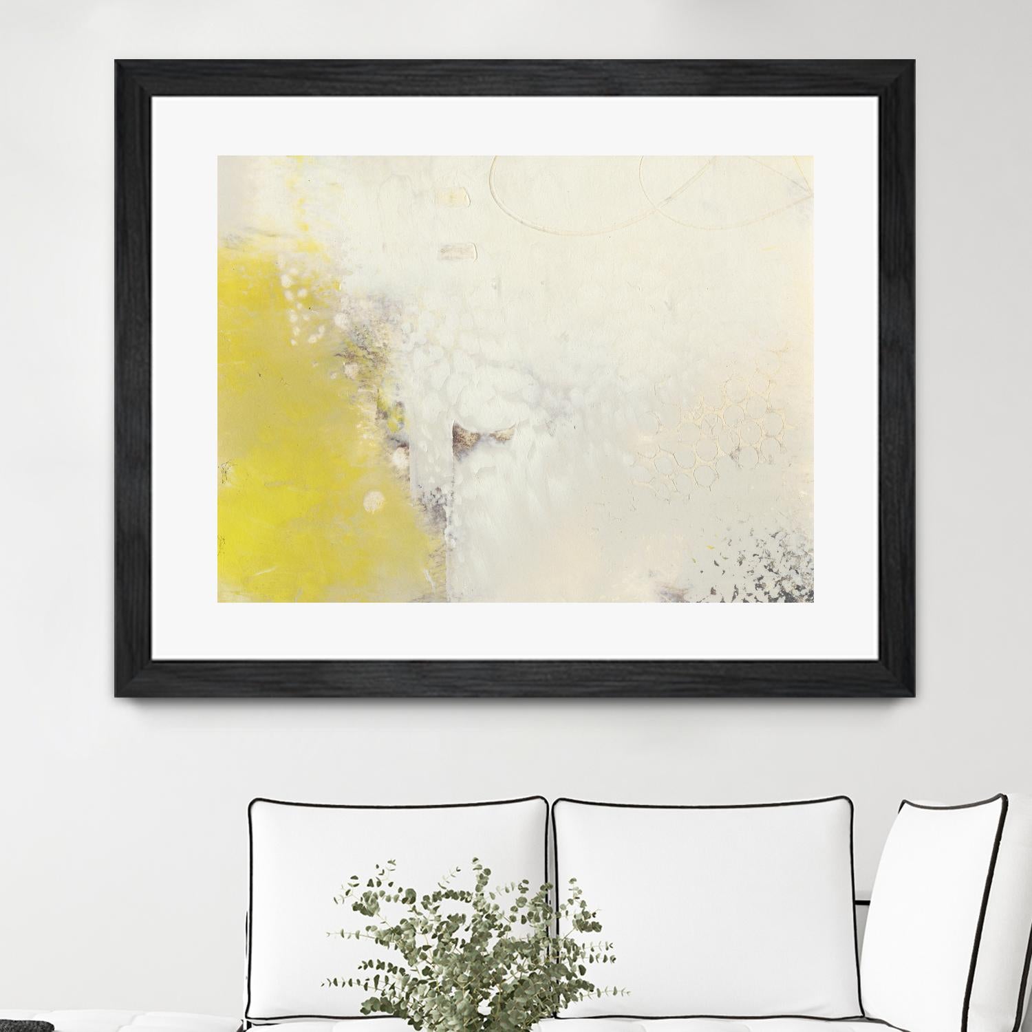 Yellow Lux I by Sue Jachimiec on GIANT ART - yellow abstract