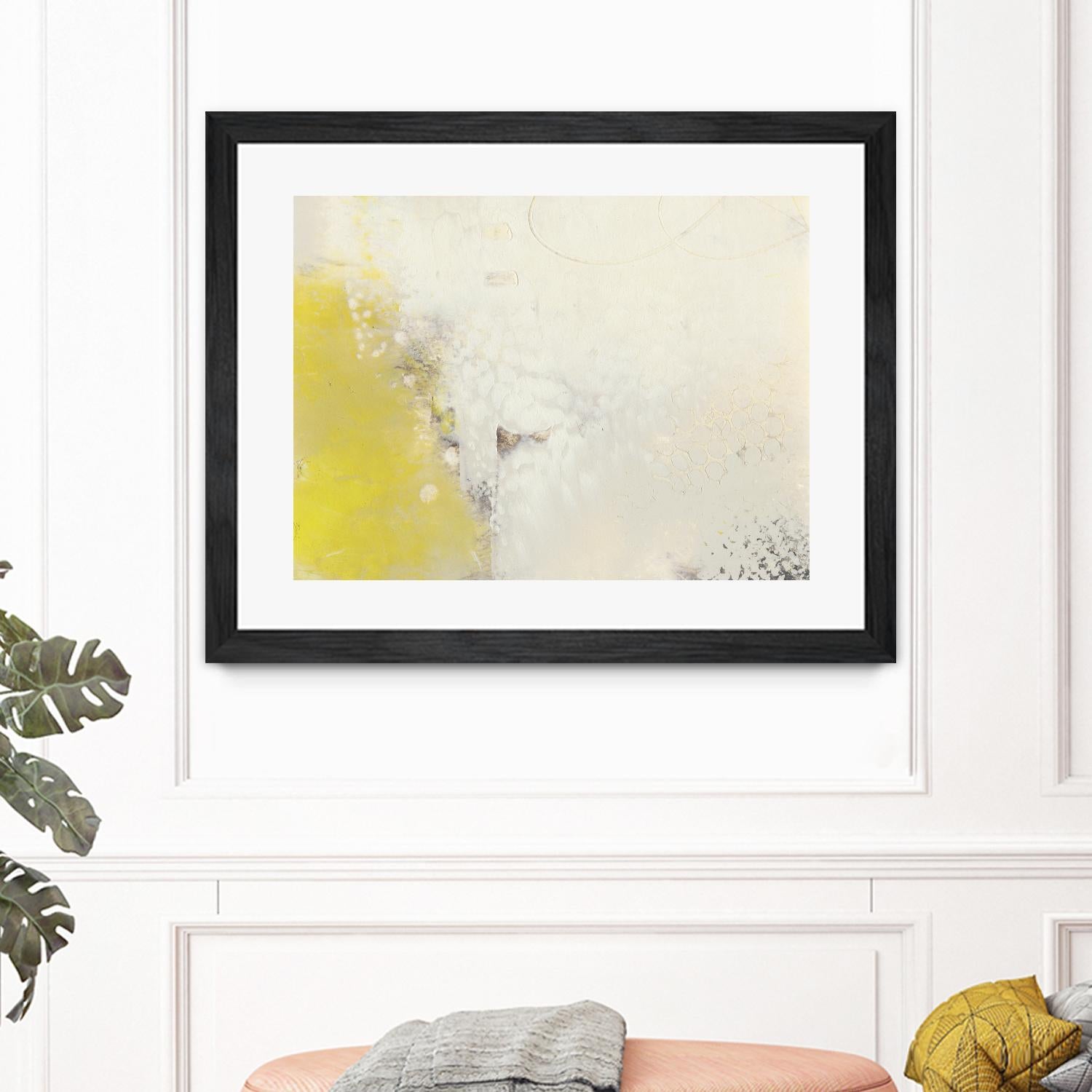 Yellow Lux I by Sue Jachimiec on GIANT ART - yellow abstract