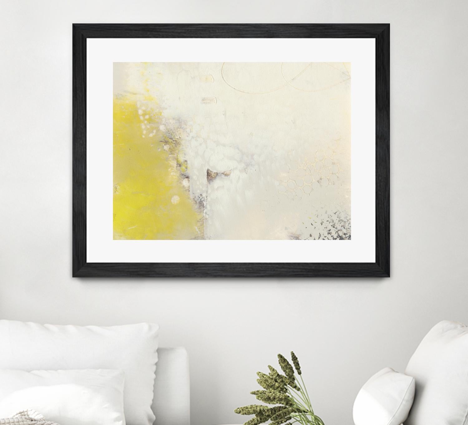 Yellow Lux I by Sue Jachimiec on GIANT ART - yellow abstract