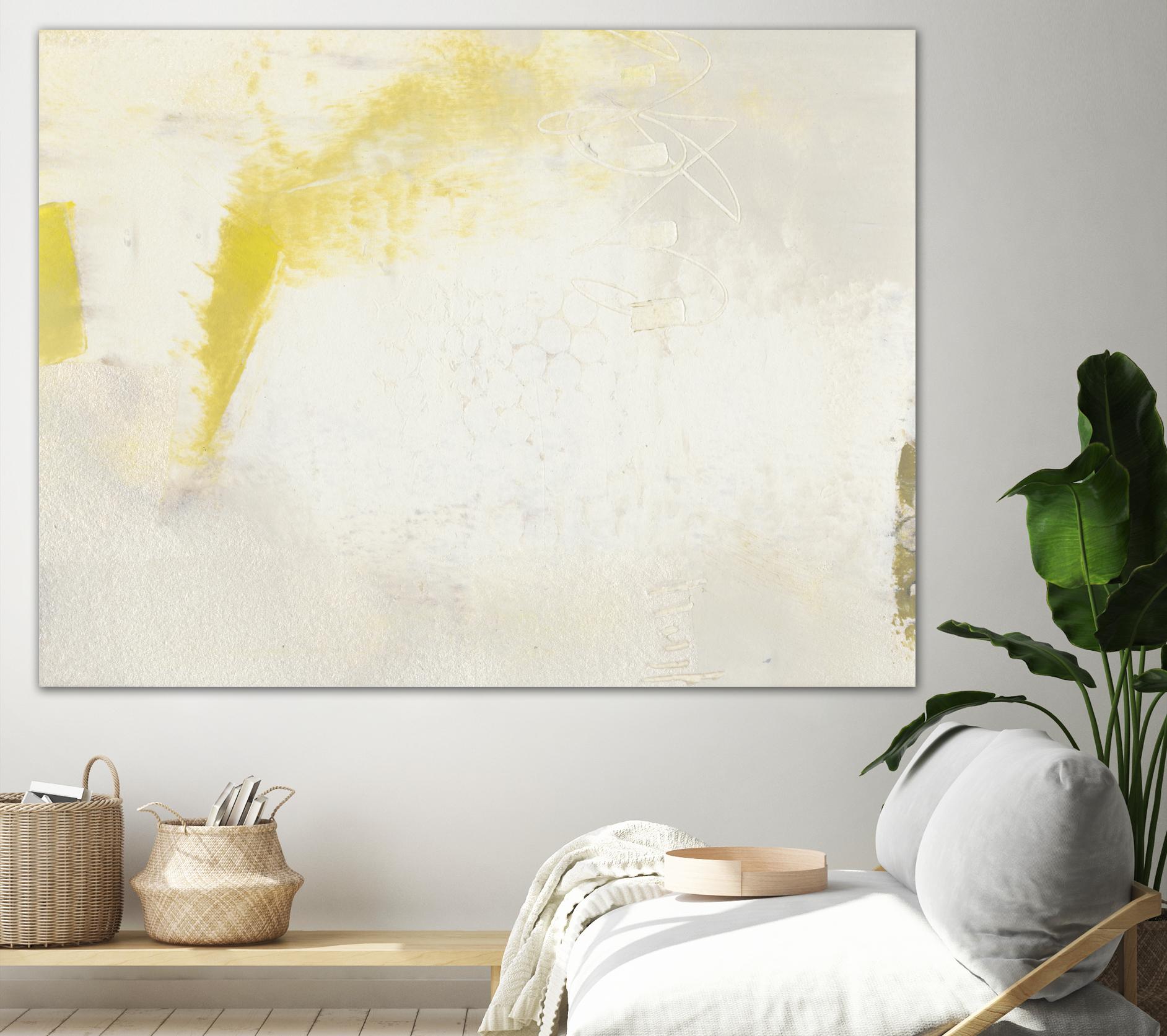Yellow Lux II by Sue Jachimiec on GIANT ART - yellow abstract