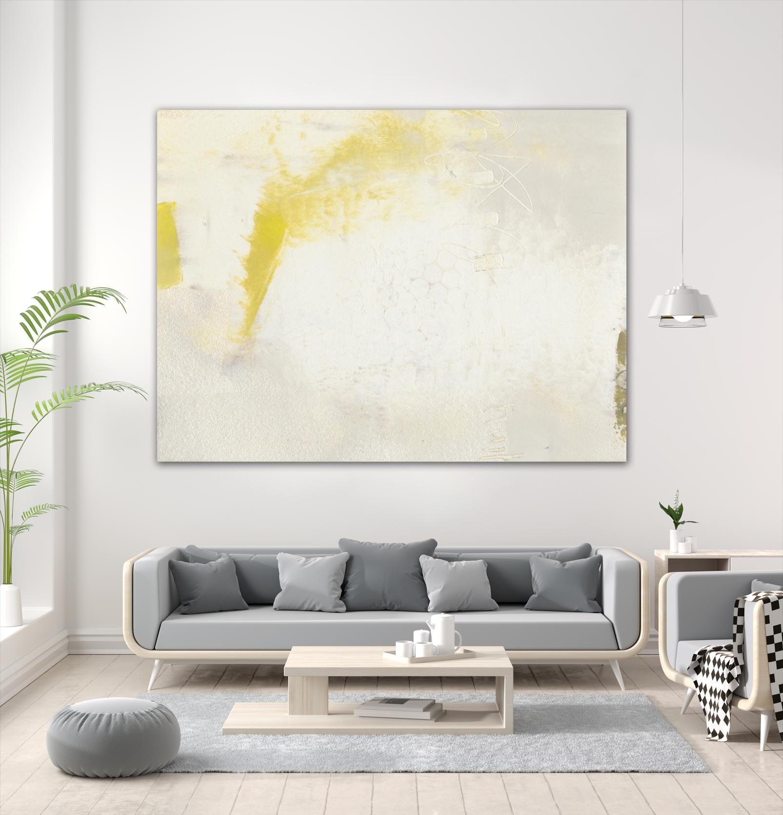 Yellow Lux II by Sue Jachimiec on GIANT ART - yellow abstract