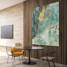 Teal Lace I by Jennifer Goldberger on GIANT ART - green abstract