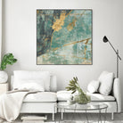 Teal Lace I by Jennifer Goldberger on GIANT ART - green abstract