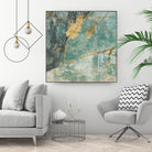 Teal Lace I by Jennifer Goldberger on GIANT ART - green abstract