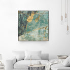 Teal Lace I by Jennifer Goldberger on GIANT ART - green abstract