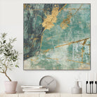 Teal Lace I by Jennifer Goldberger on GIANT ART - green abstract