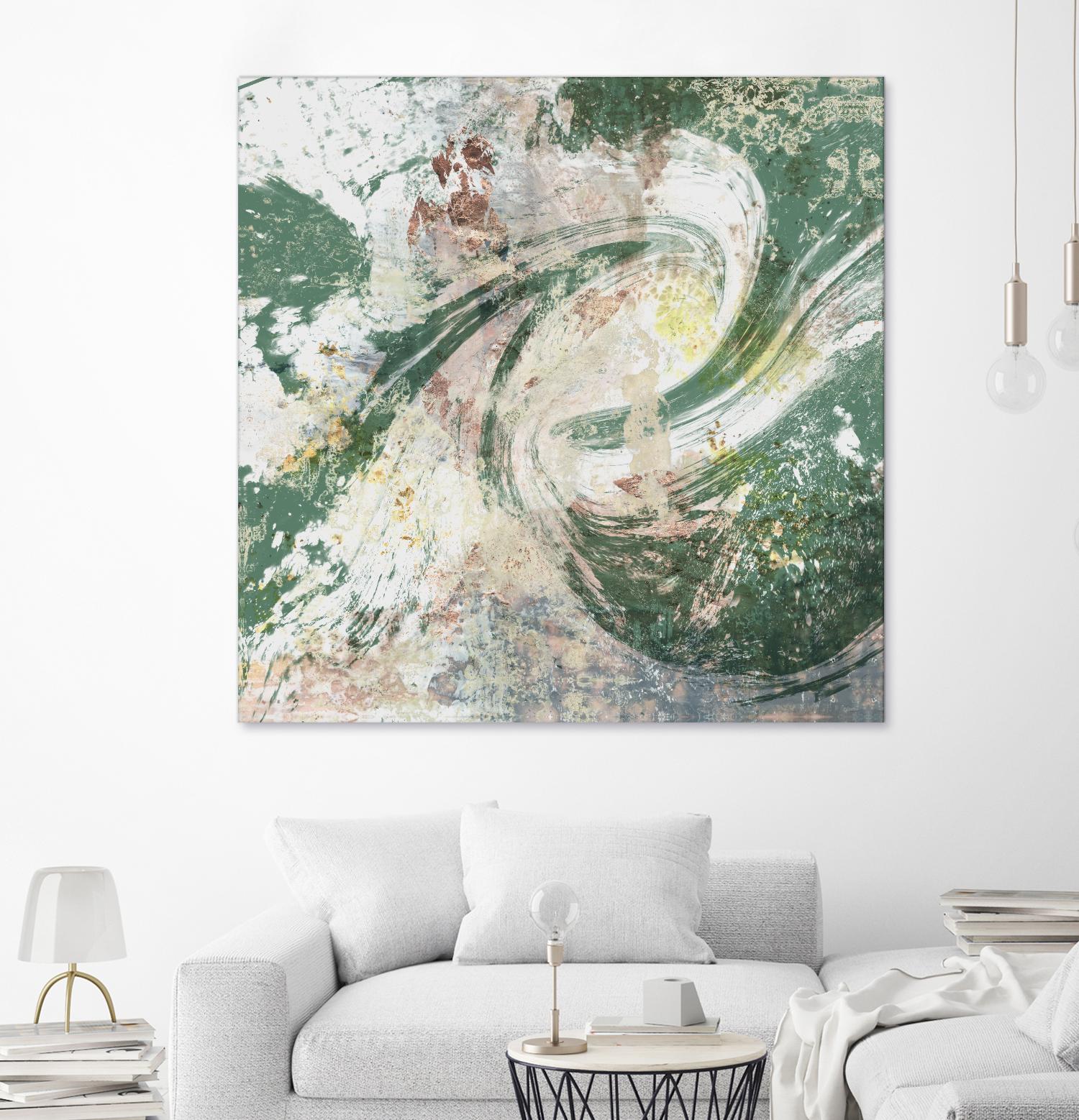 Emerald Aerial by Jennifer Goldberger on GIANT ART - green abstract