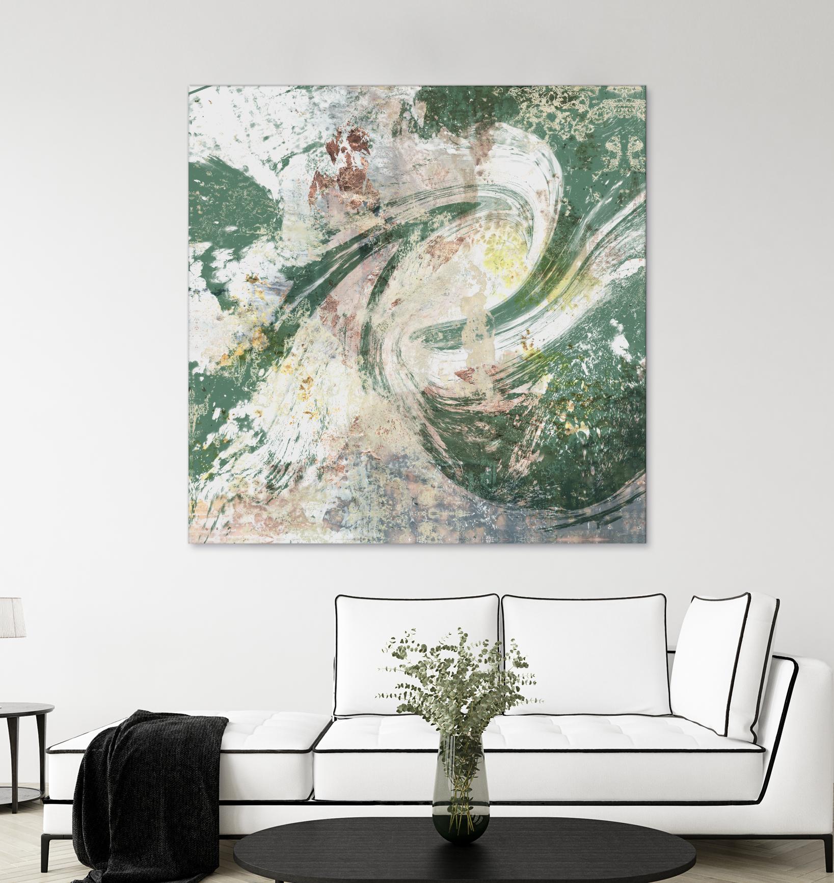 Emerald Aerial by Jennifer Goldberger on GIANT ART - green abstract