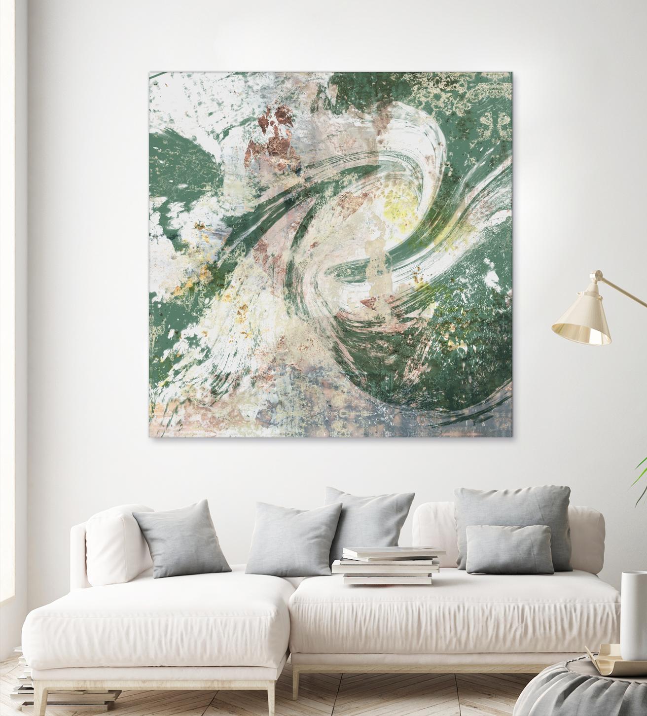 Emerald Aerial by Jennifer Goldberger on GIANT ART - green abstract