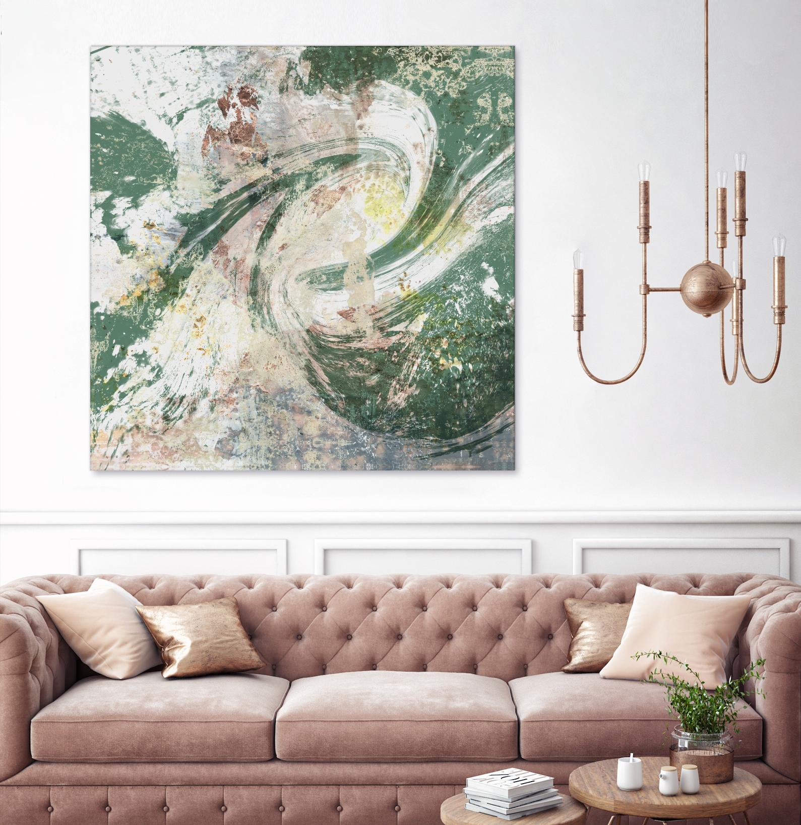 Emerald Aerial by Jennifer Goldberger on GIANT ART - green abstract