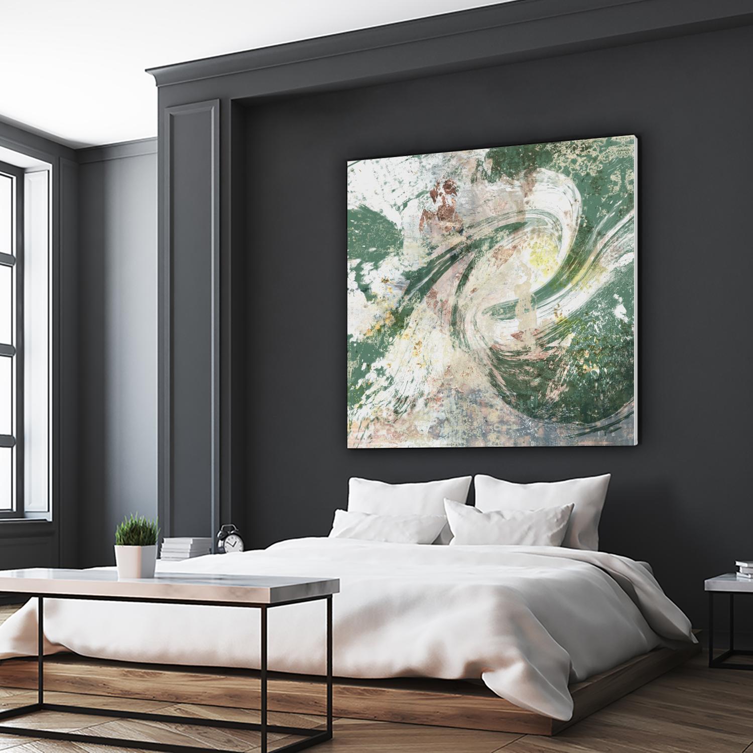 Emerald Aerial by Jennifer Goldberger on GIANT ART - green abstract