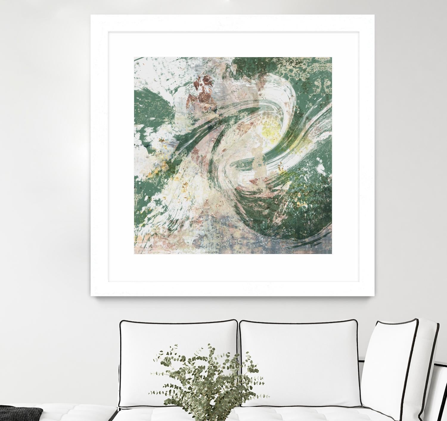 Emerald Aerial by Jennifer Goldberger on GIANT ART - green abstract