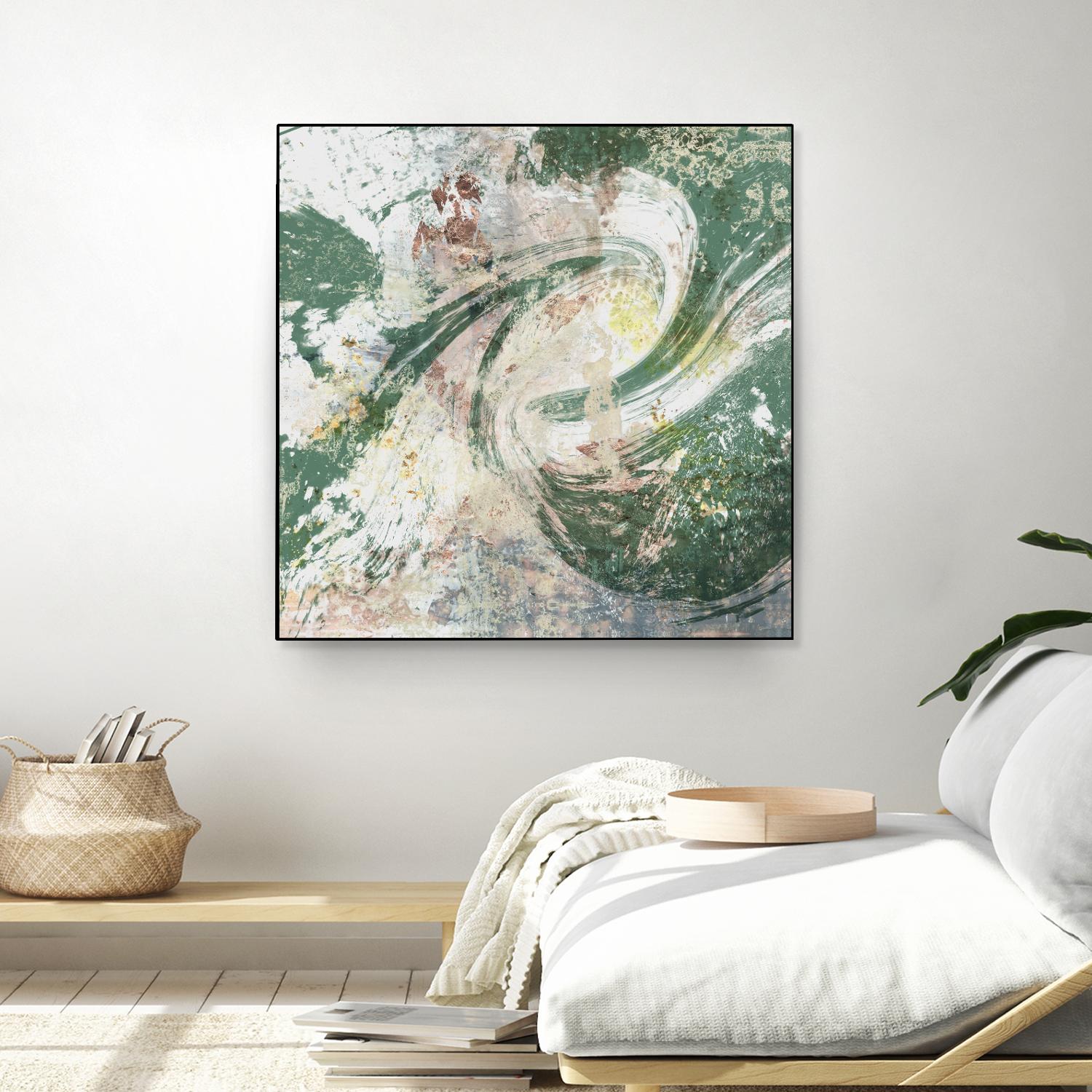 Emerald Aerial by Jennifer Goldberger on GIANT ART - green abstract