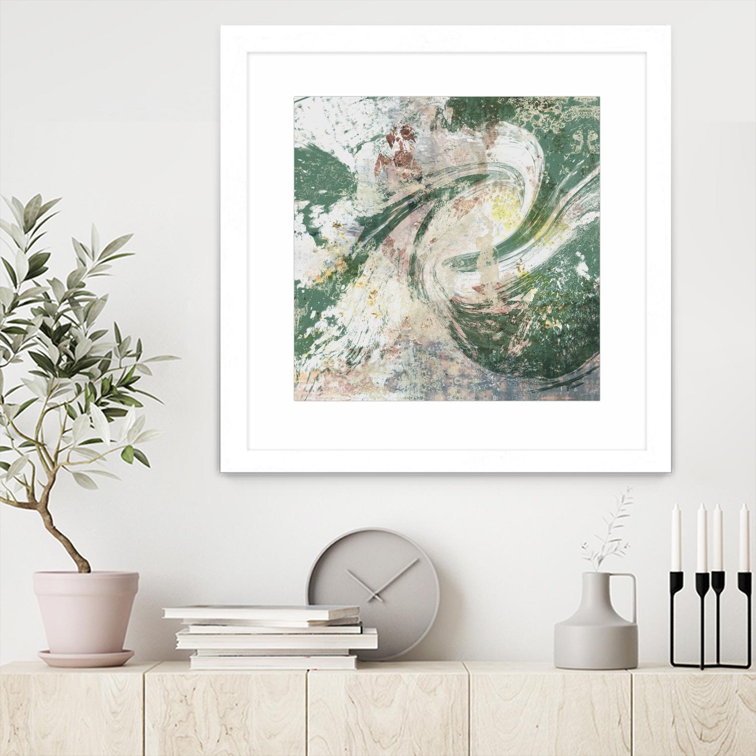 Emerald Aerial by Jennifer Goldberger on GIANT ART - green abstract