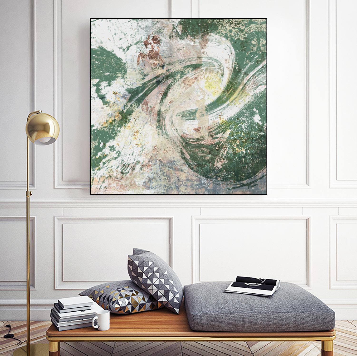 Emerald Aerial by Jennifer Goldberger on GIANT ART - green abstract