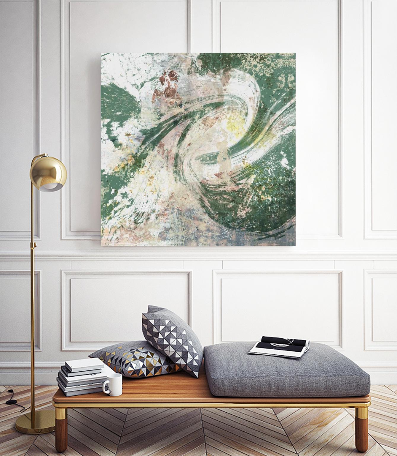 Emerald Aerial by Jennifer Goldberger on GIANT ART - green abstract