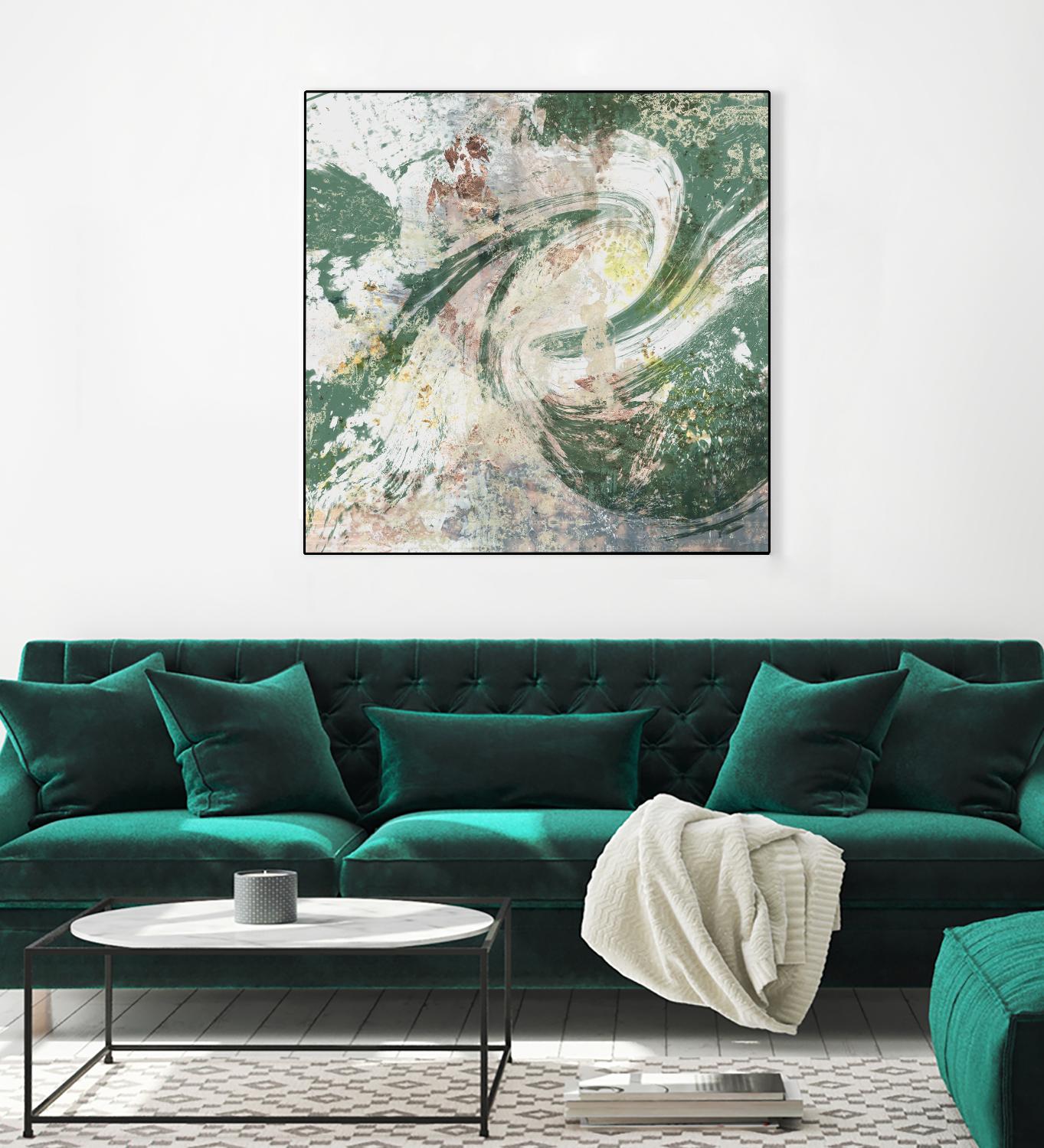 Emerald Aerial by Jennifer Goldberger on GIANT ART - green abstract