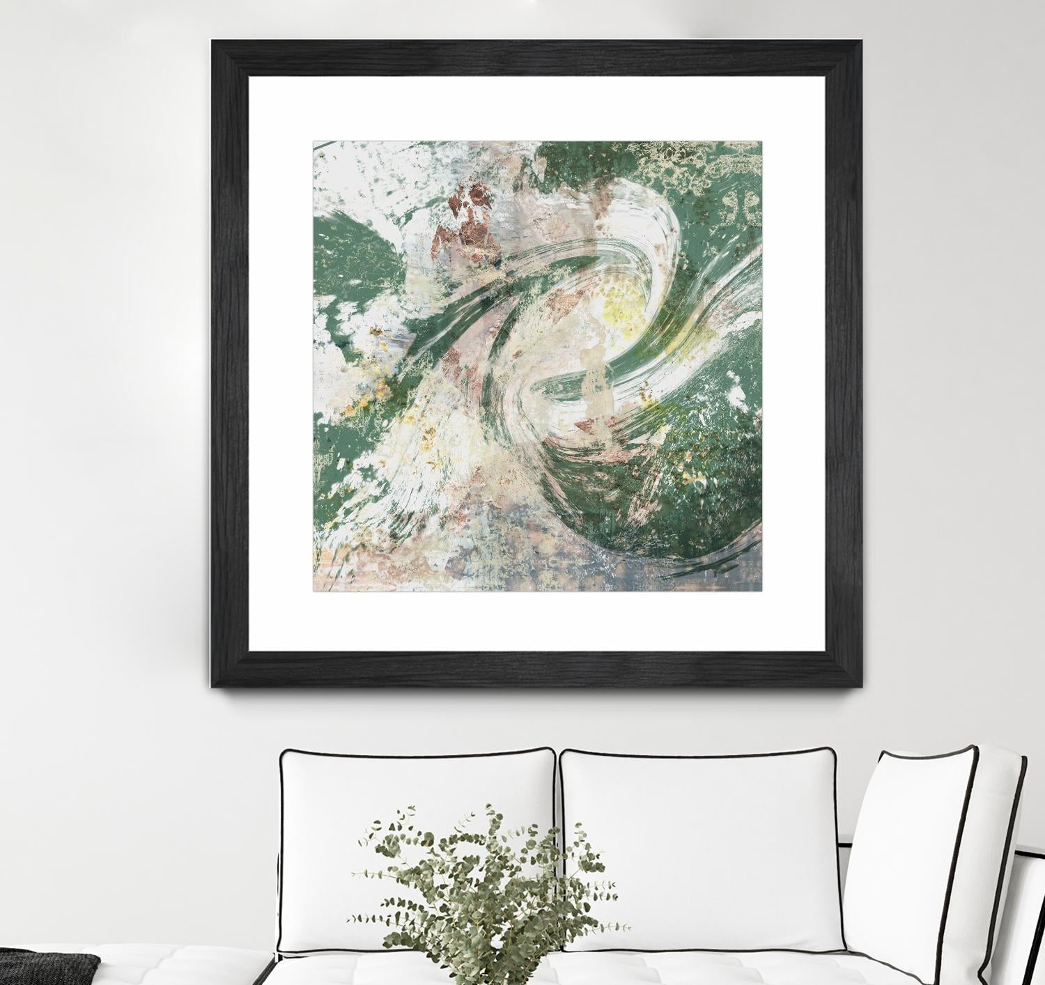 Emerald Aerial by Jennifer Goldberger on GIANT ART - green abstract