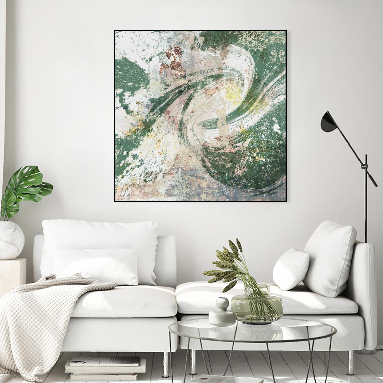 Emerald Aerial by Jennifer Goldberger on GIANT ART - green abstract