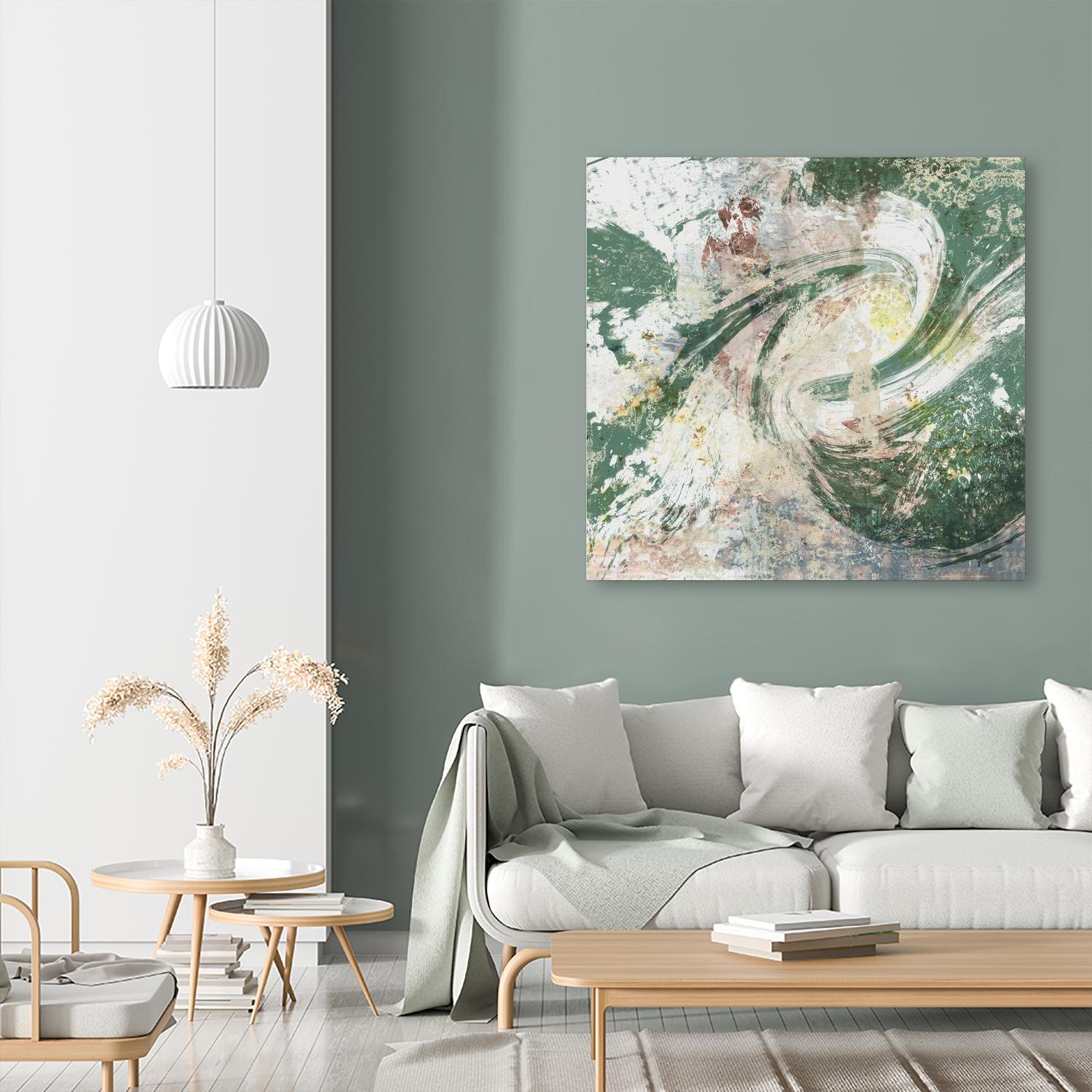 Emerald Aerial by Jennifer Goldberger on GIANT ART - green abstract