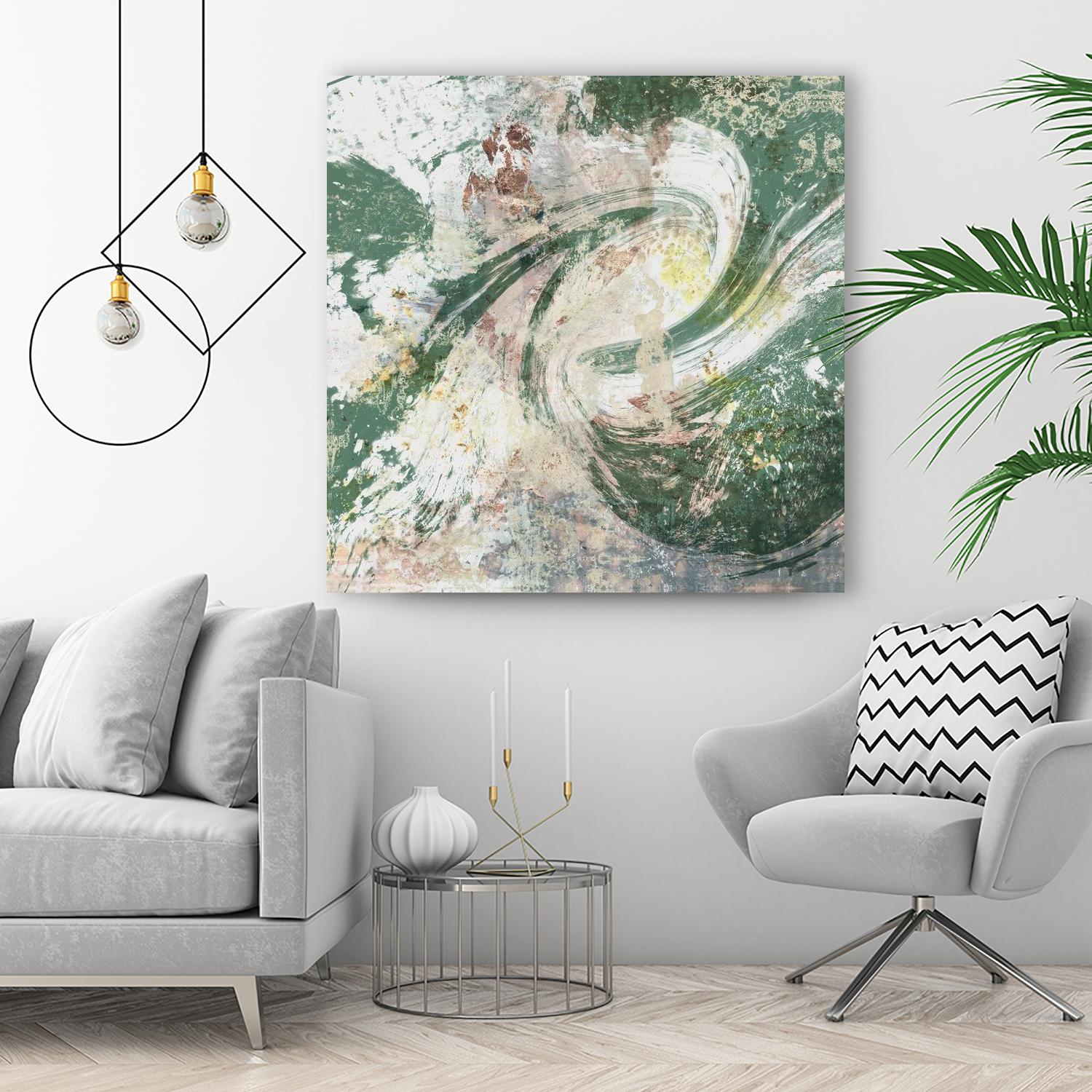 Emerald Aerial by Jennifer Goldberger on GIANT ART - green abstract