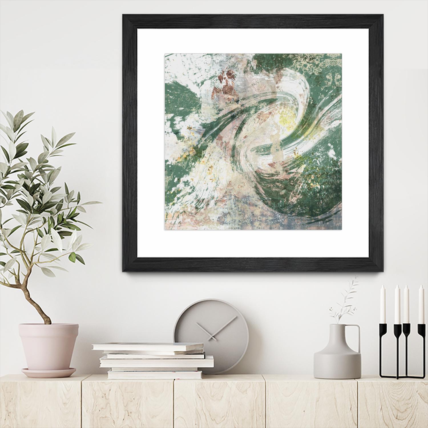 Emerald Aerial by Jennifer Goldberger on GIANT ART - green abstract