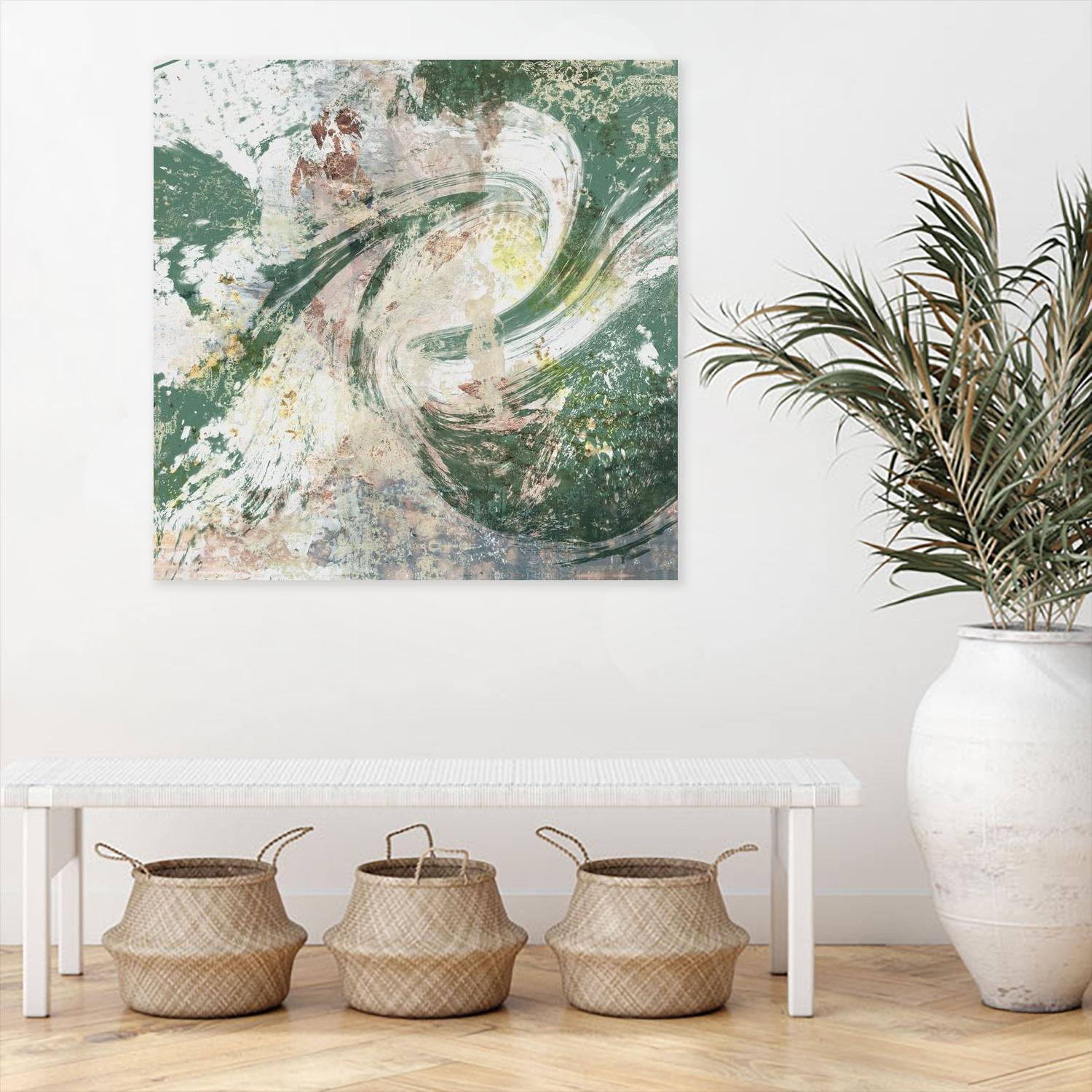 Emerald Aerial by Jennifer Goldberger on GIANT ART - green abstract