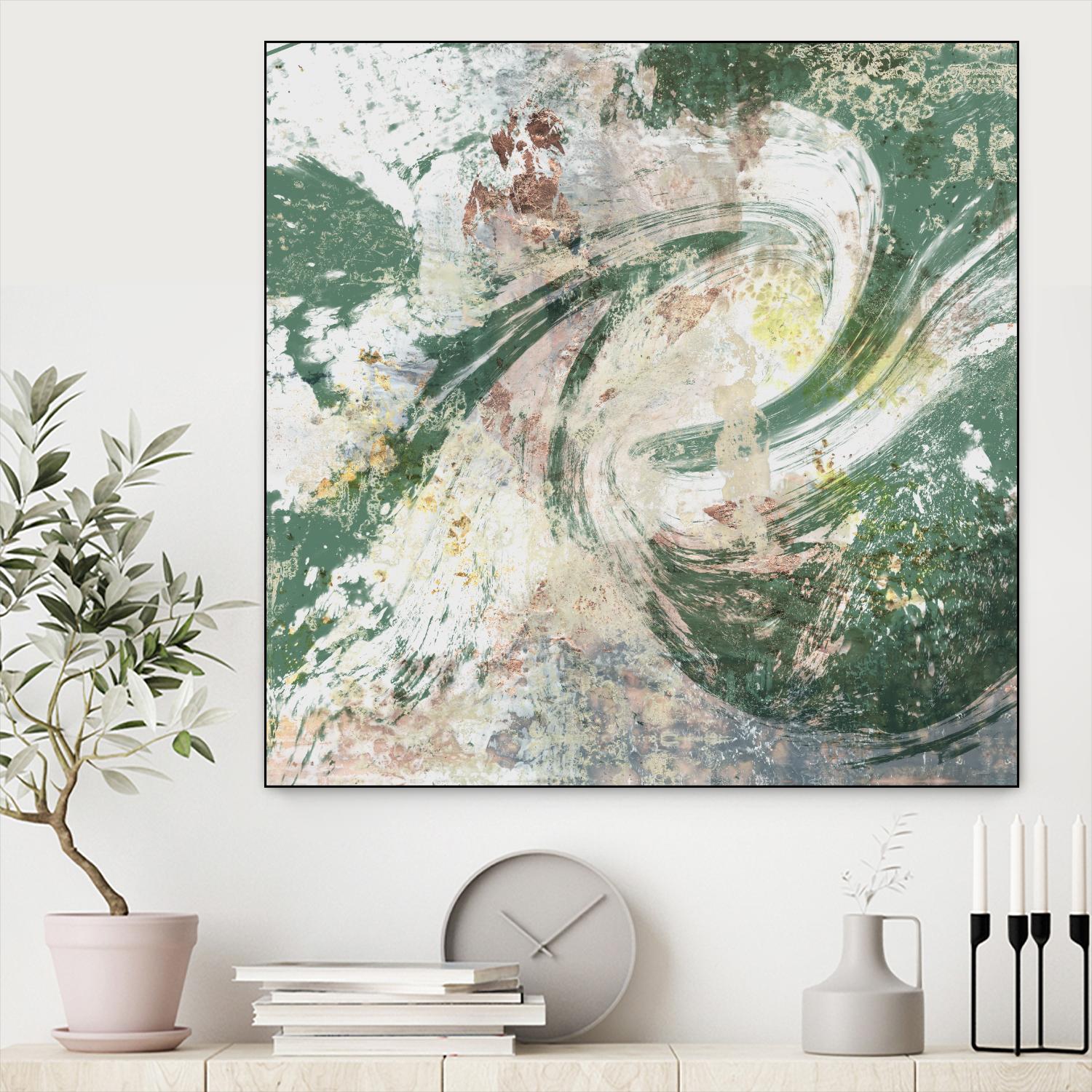 Emerald Aerial by Jennifer Goldberger on GIANT ART - green abstract