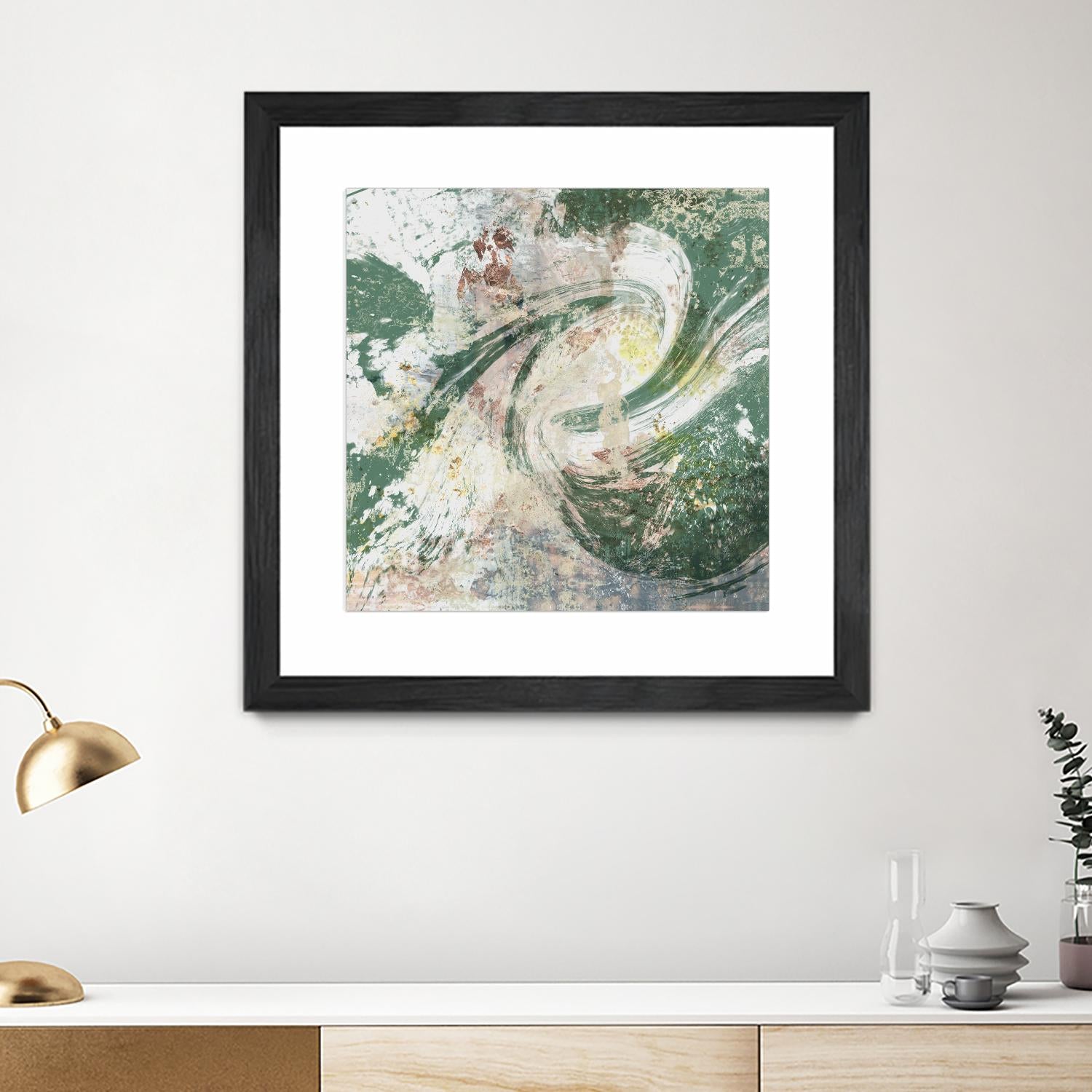 Emerald Aerial by Jennifer Goldberger on GIANT ART - green abstract