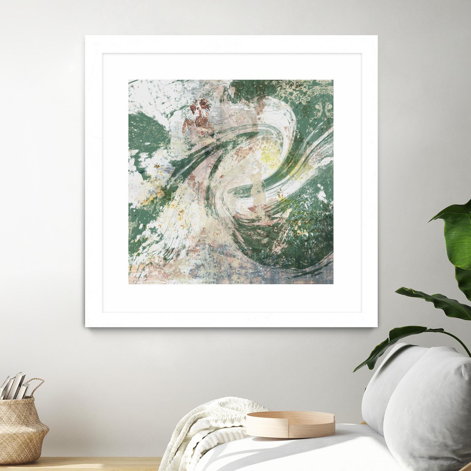 Emerald Aerial by Jennifer Goldberger on GIANT ART - green abstract